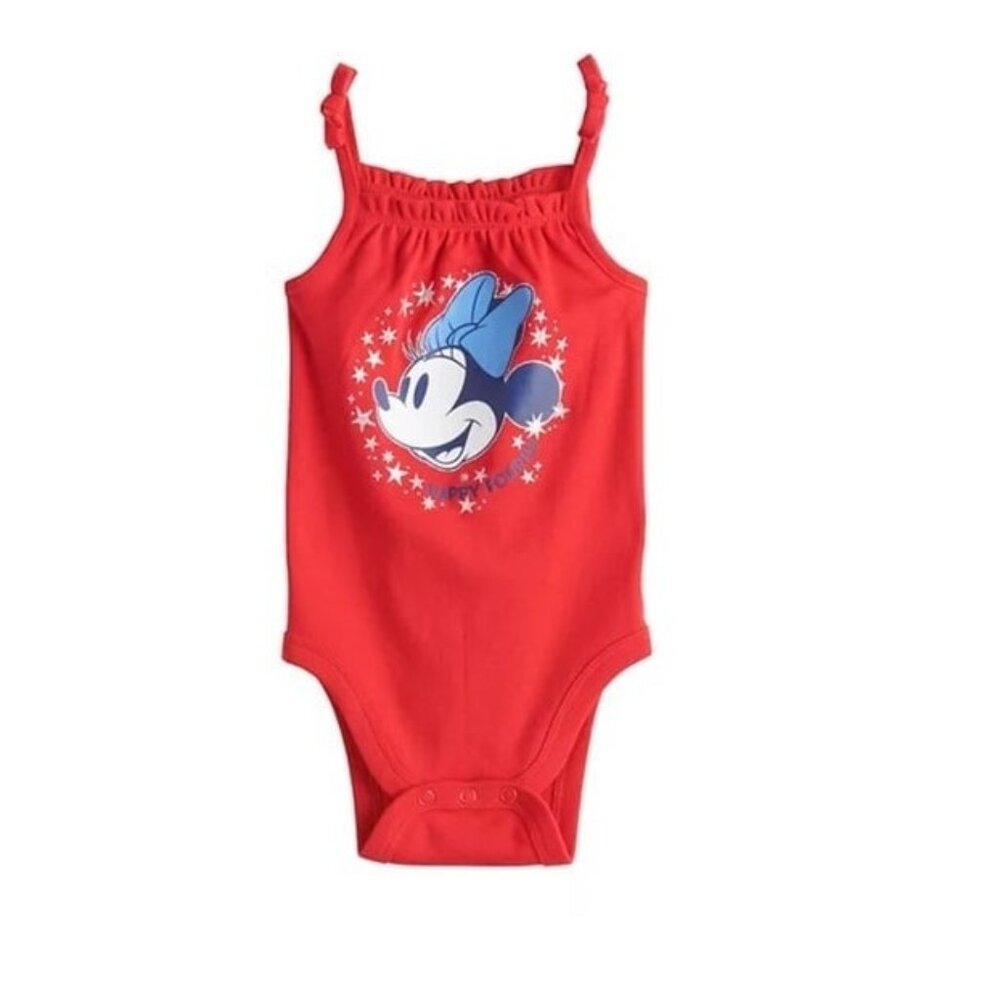 3 Months Disney's Minnie Mouse Baby Girl Fourth Of July Bodysuit
